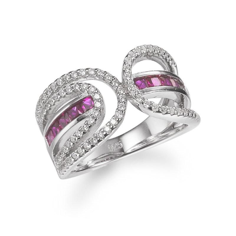 Fashion 925 Sterling Silver Rainbow CZ Elegant Ring