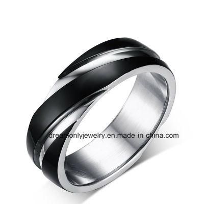 Top Quality IP Black and White Color Steel Ring