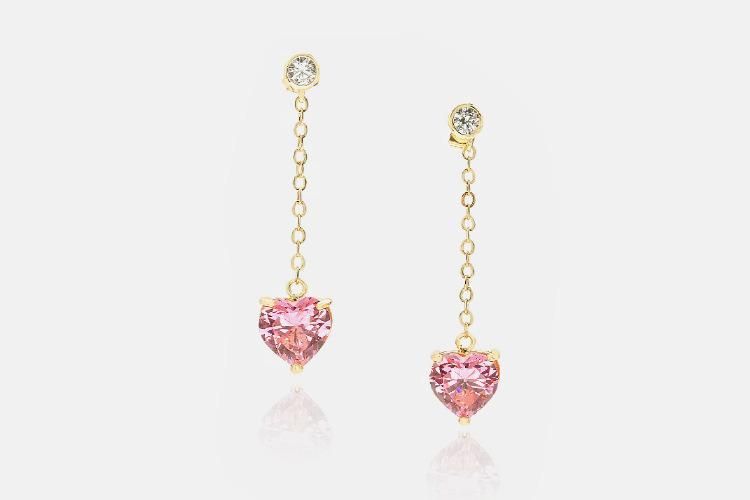 Temperament Earrings Female Gold-Plated Earrings Wholesale Heart-Shaped Earrings