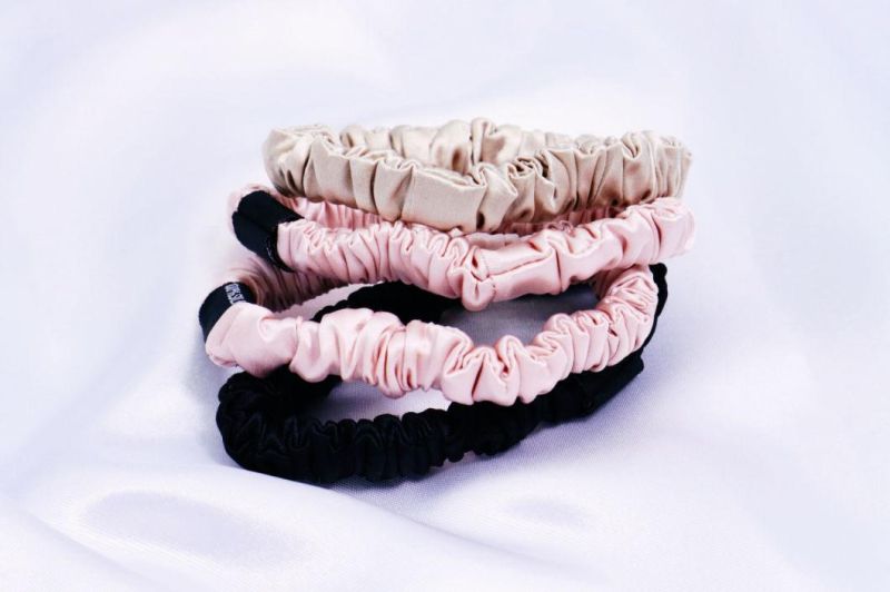 Luxury 100% 6A Silk Hair Elastics Scrunchies Silk Scrunchies