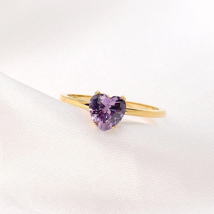 Hot Trend 18K Gold Dubai Wedding Stainless Steel Diamond Ring Jewelry for Women