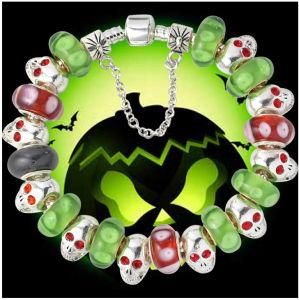 Halloween Silver Charm Bead Bracelet Af01