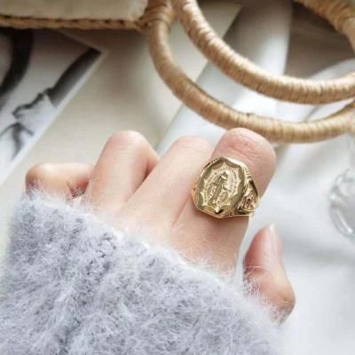 Explosion Style S925 Sterling Silver Men&prime;s and Women&prime;s Christian Rings Elegant Virgin Mary Ring Vintage Retro Thai Jewelry Ring