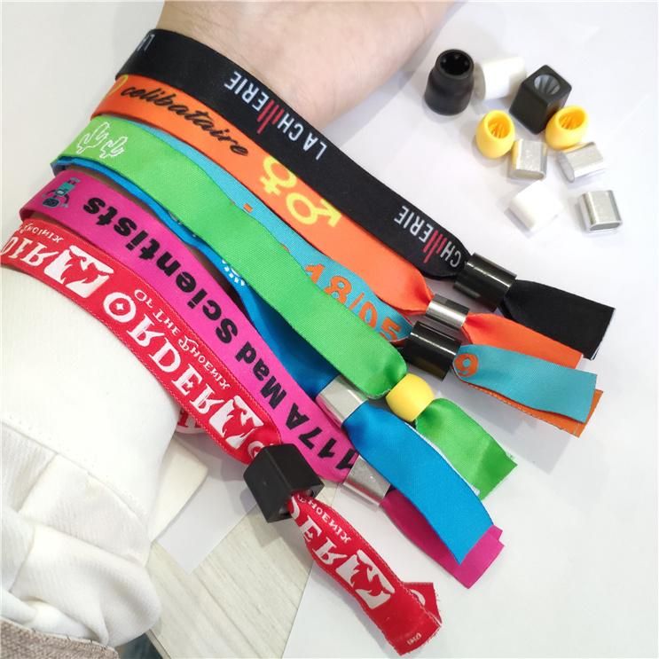 Wholesale Custom Promotional Gifts Handband Bracelet Printed Design Your Own Logo Cheap Woven Wristband for Events