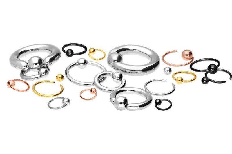 316L Surgical Stainless Steel Jewelry Ball Closure Ring Anodized Ball Body Piercing