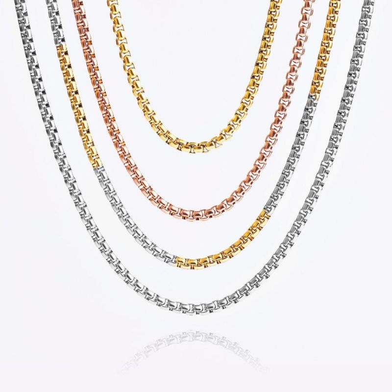 Hot Selling Fashion Jewellery Necklace Chain Box Square Belcher Chain jewelry for Layering Necklace Bracelet Design