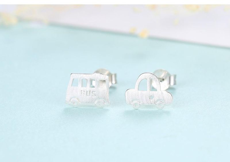 New Sliver Needle Car and Bus Ear Stud for Young Ladies