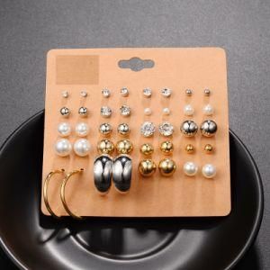 20 Pairs Pack Set Brincos Mixed Stud Earrings for Women