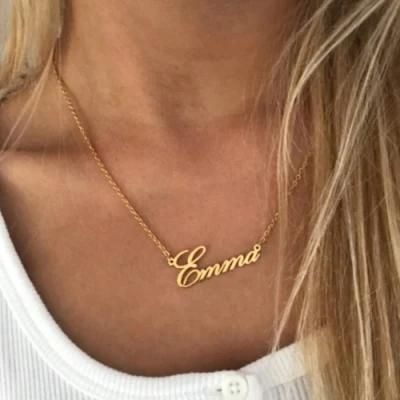 Customized Stainless Steel Name Necklace Personalized Necklace Pendant Nameplate Gift