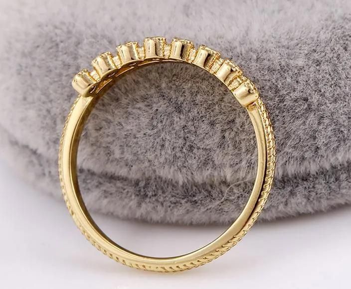 Jewelry14K Gold Color Plated Fashion Luxury Glass Rings Charm New Style Nice Gift Jewelry for Girl Women