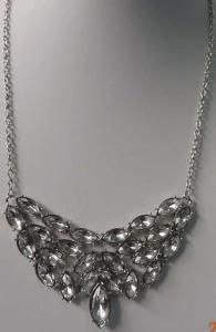 Many Shining Stone Silver Necklace