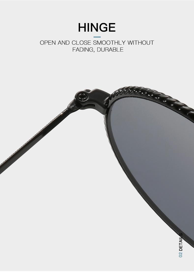 Sunglasses for New Retro Round Frame Sunglasses Metal Thin Frame Lace Literary Sunglasses