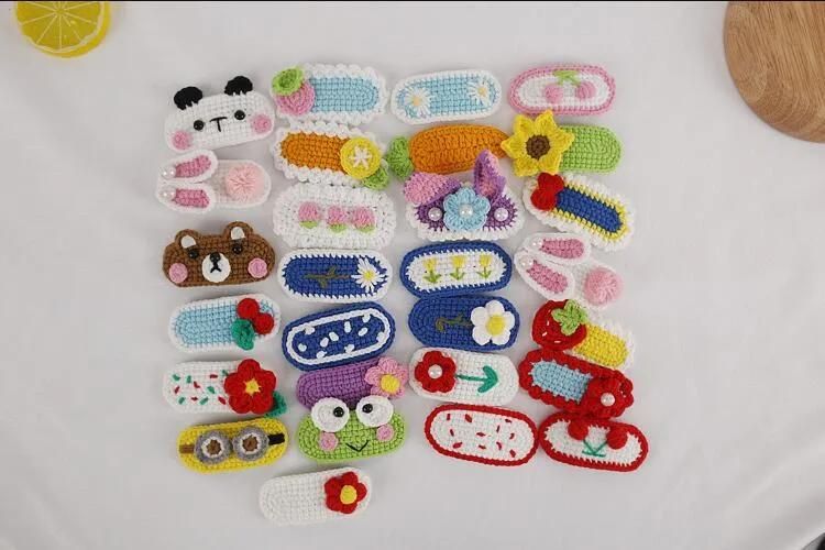 Crochet Bow Snap Hair Clips Ym223