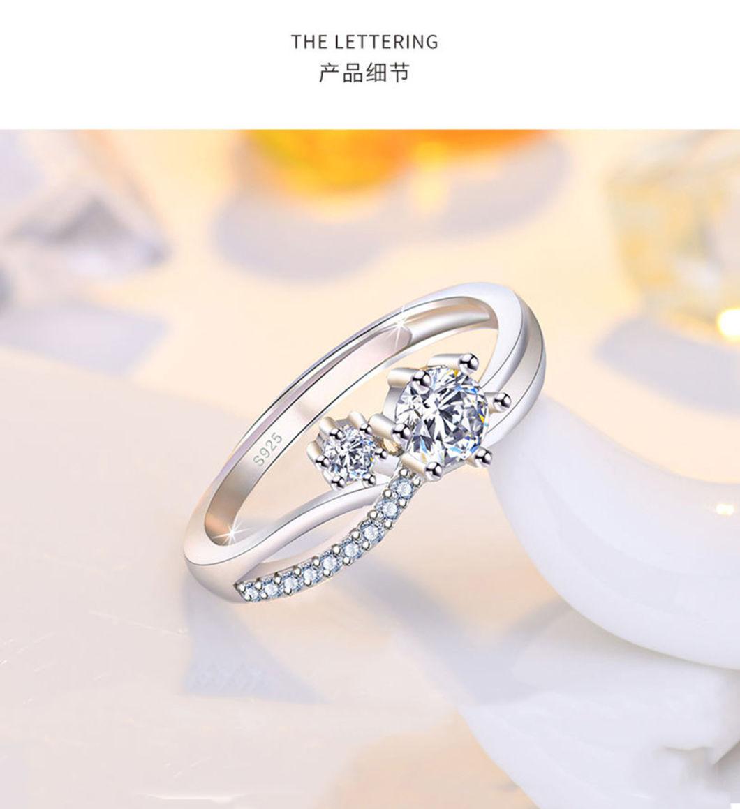 Fashion Jewelry Pave Cubic Zirconia Korea Style Small Design Ring