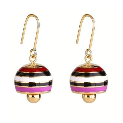 Brass and Enamel Wind Chimes Shape Colorful Earring for Ladies