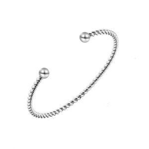 Jewelry Wholesale Christmas Gifts Unique Design Silver Gold Color Twist Cable Wire Cuff Bangle Bracelets