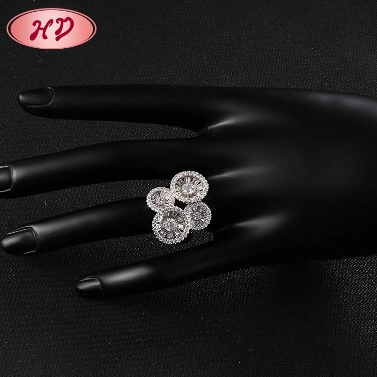 Fashion Women Silver Stainless Steel Rhodium Plated Engagement Wedding Finger Rings Jewelry