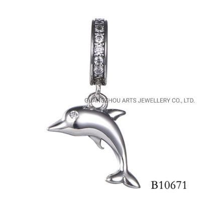 Wholesale Jewelry Rhodium Plated Dolphin Silver Pendant