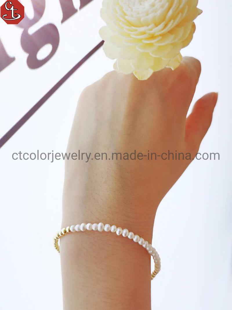 2021 Fashion Silver Bangles Natura pearl Bracelets Luxury for Women plated Rhodium