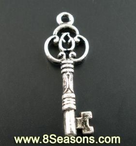 Silver Tone Key Charms Pendants 29x10mm (B02315)