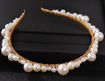 Bridal Pearl Headband Tiara Crown Headpiece