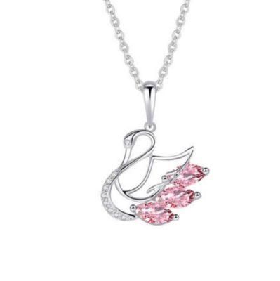 China Wholesale 2022 New Fashion 5A Zircon 925 Sterling Silver Swan Design Pendant Necklace for Women Girl Gift