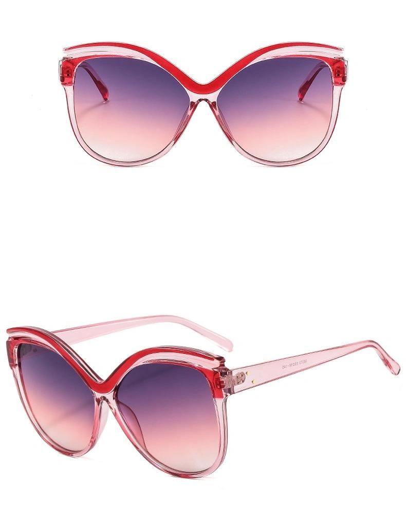 2022 New Large Frame Cat Eye Ladies Color Retro Sunglasses