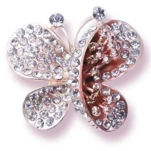 Butterfly Shaped Alloy Brooch with Stones (PL0066)
