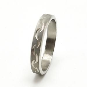 Fashion Jewellery Stainless Steel Wedding Simple Silver Ring