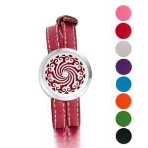 Aromatherapy Oil Essential Diffuser Bangle Perfume Diffuser Red Leather Bracelet