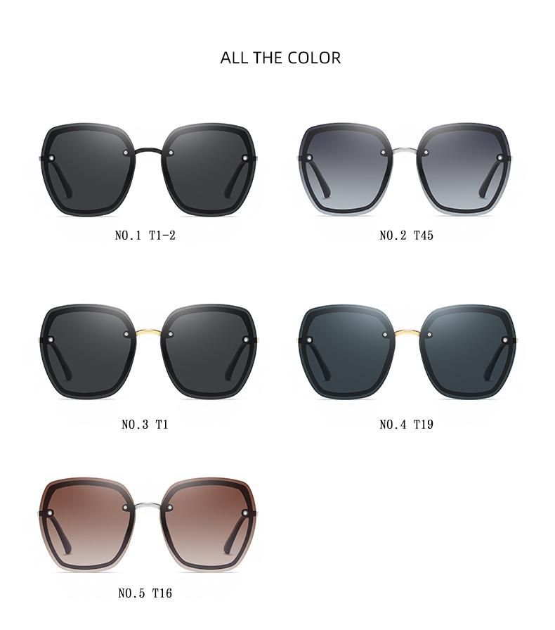 2021 Hot Selling UV400 Protect Cat 3 Fashion Squared Diamond Rimless Sunglasses for Women