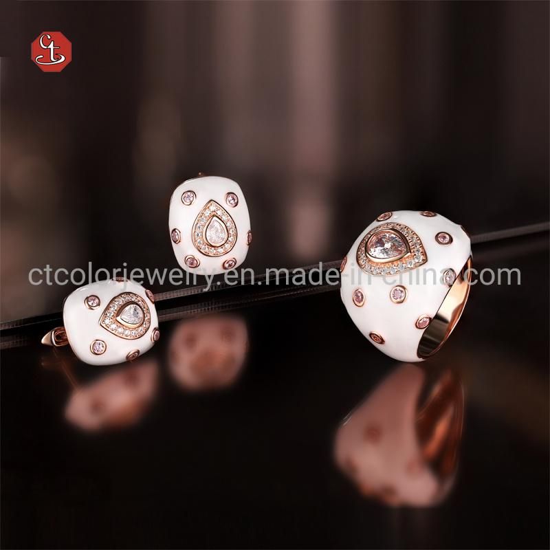 Fashion Jewelry 925 Sterling Silver Colorful Enamel Earrings