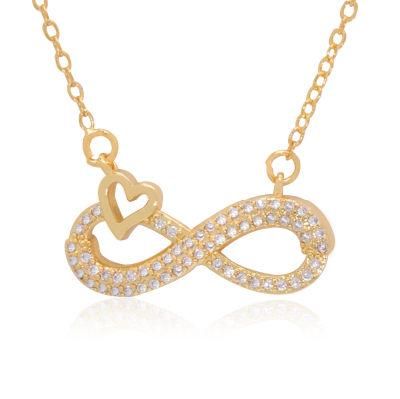 Wholesale Girl Cubic Zirconia Heart Shape Fashion Jewelry Necklace