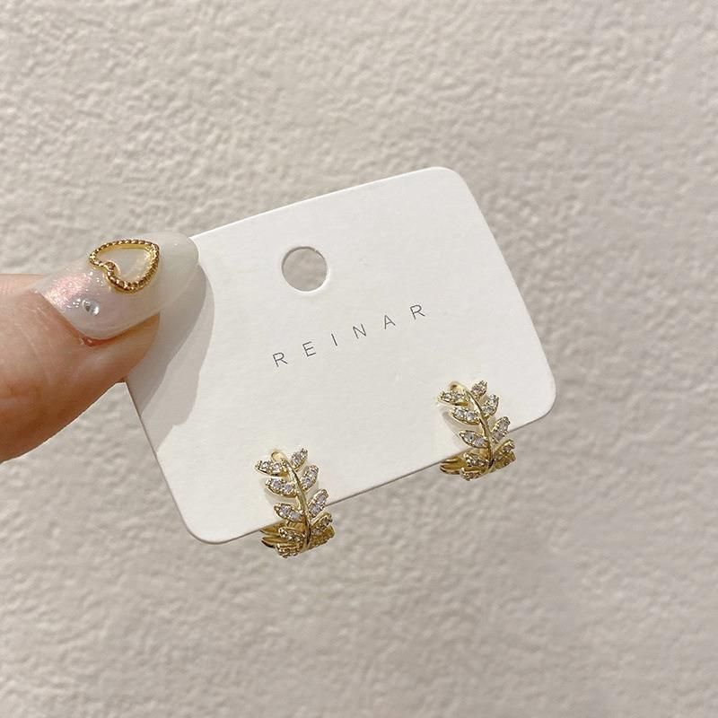 Fashion Leaf Temperament Hundred Match Earrings Jewelry