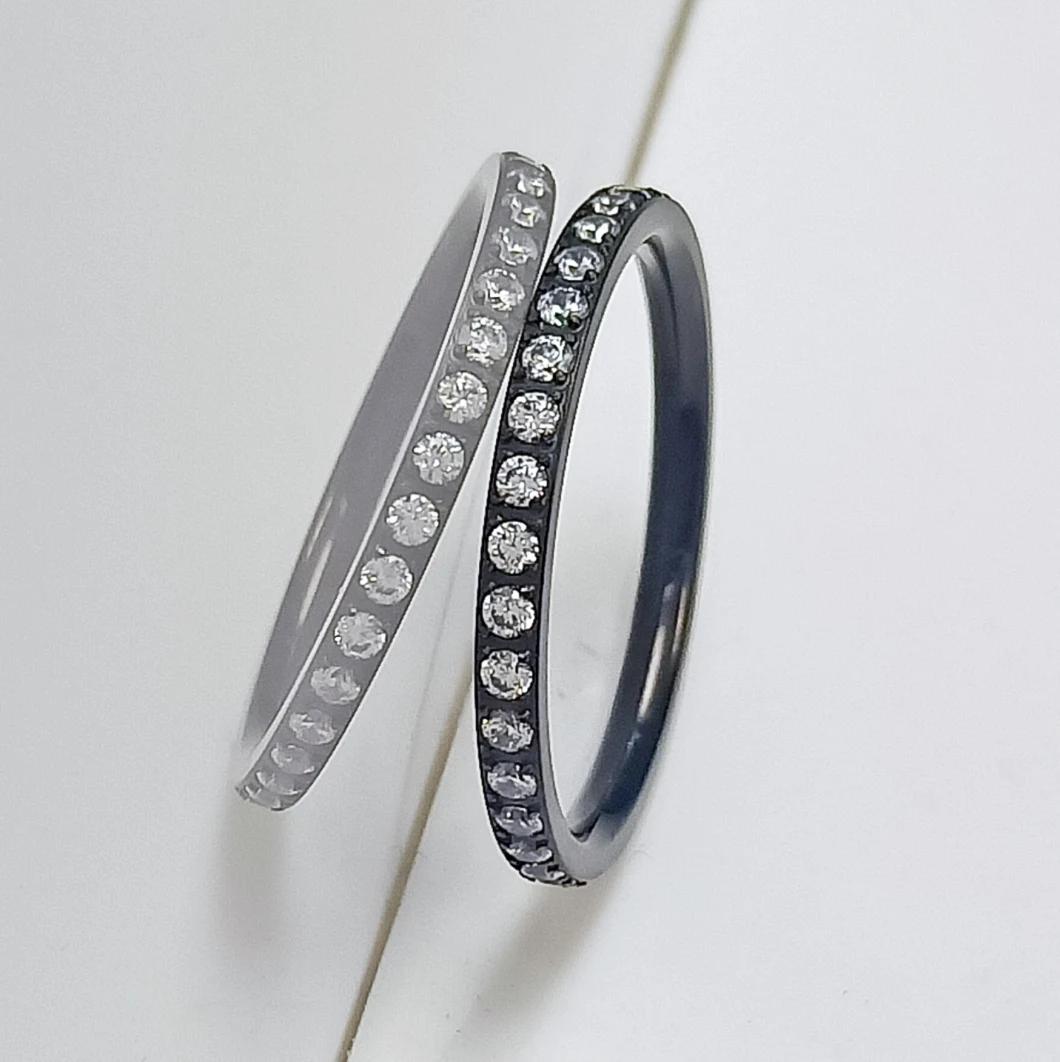 Fashion Jewelry Fashion CNC Diamond Jewelry Plating Black Wedding Ring Titanium Ring Tr4301b