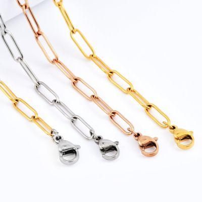 Direct Supplier Non Tarnish Fashion Jewelry Stainless Steel Long Flat Cable Chains for Anklet Bangle Bracelet Necklace Jewellery Making