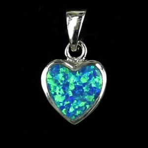 Fashion 925 Silver Heart Opal Jewelry Pendant Charm Accessories