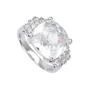 Glitter UK Sterling Silver Cubic Zirconia Party Lady&prime;s Finger Rings
