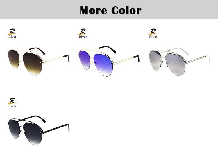 Vintage Big Round Metal Frames Women Stock Sunglasses