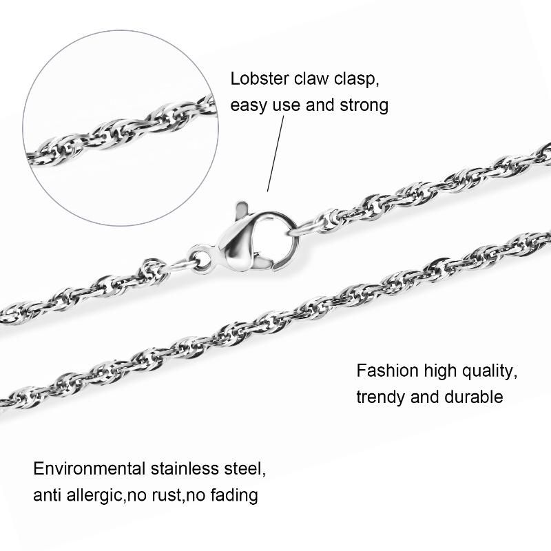 Fashion 18K Gold Plated Stainless Steel Triplicate Square Wire Cable Chain Necklace Jewelry Design for Ladies