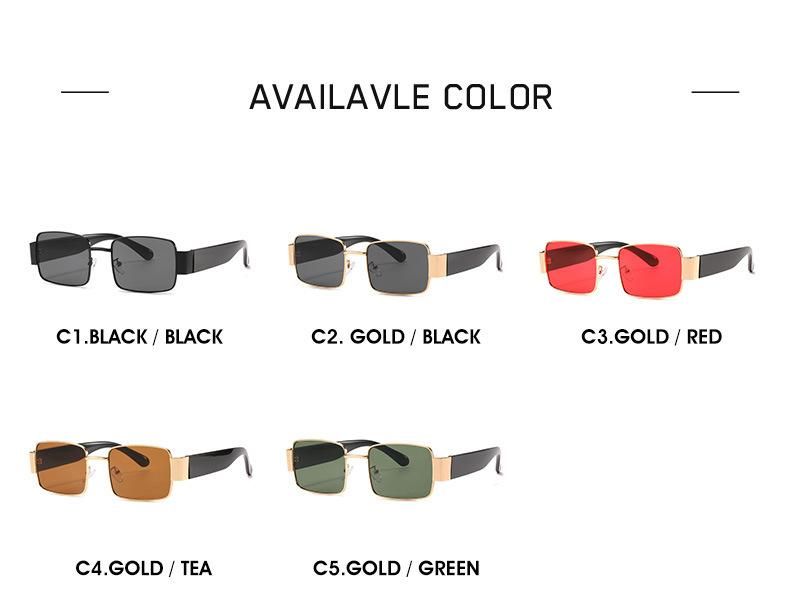 Metal Frame PC Temple Square Retro Metal Sunglasses