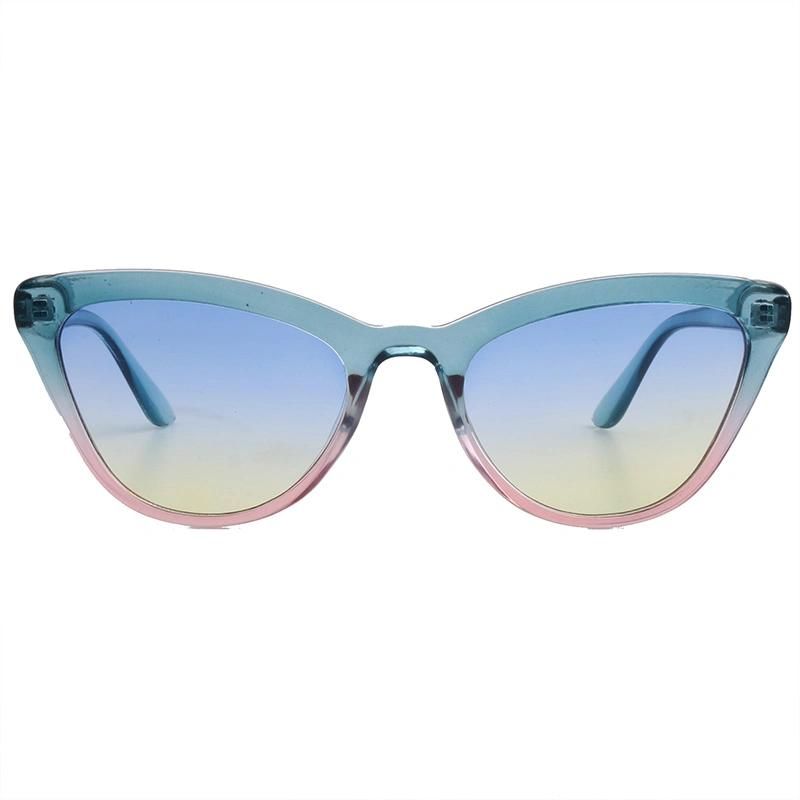 Hot Selling Clear Peacock Blue Cateye Fashion Sunglasses
