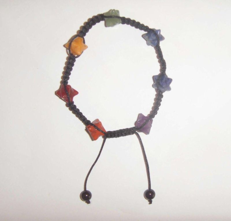 Natural Crystal Gemstone Beaded Merkaba Fashion Jewelry Bracelet