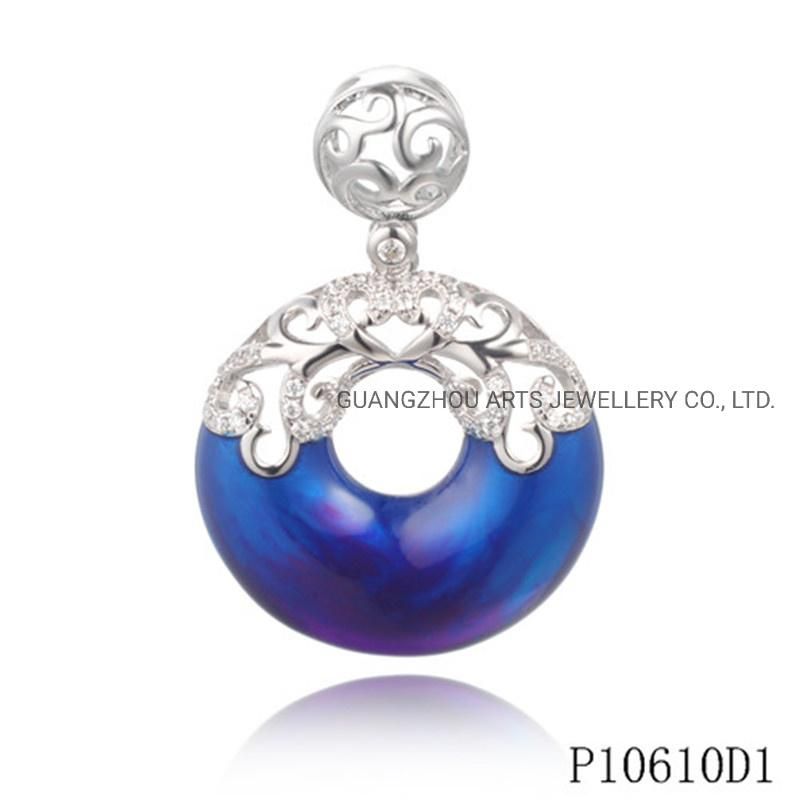 Wholesale Jewelry Hollowed-out Circle Shaped Enamel Pendant