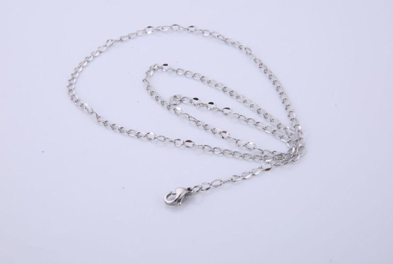 Jewelry Components Stainless Steel Shiny Embossed Extender Chain Necklace