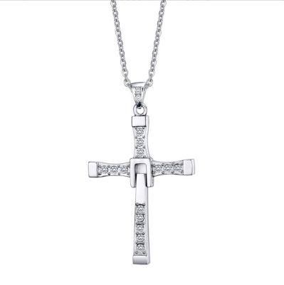 European and American Men&prime; S Jewelry Speed and Passion 7 Cross Necklace Pendant Micro-Inlaid Jewelry Necklace