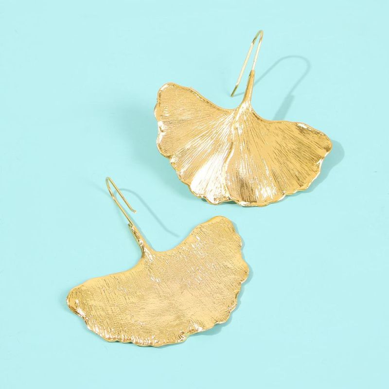 Antique Gold Plated Maple Leaf Shape Alloy Earrings