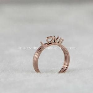 Valentines Gift Love Design Rose Gold Stainless Steel Rings
