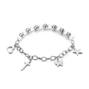 Fashion Jewelry Stainless Steel Heart Star Butterfly Bead Women Bracelet