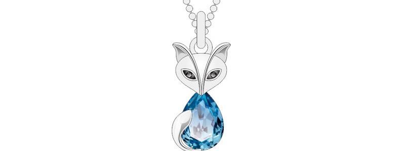 Cost Performance Blue Crystal Fox Jewelry Set